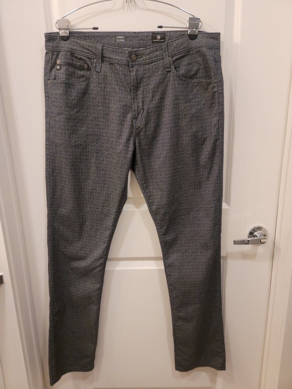AG Everett Slim Straight Delorean Black Grey Pants